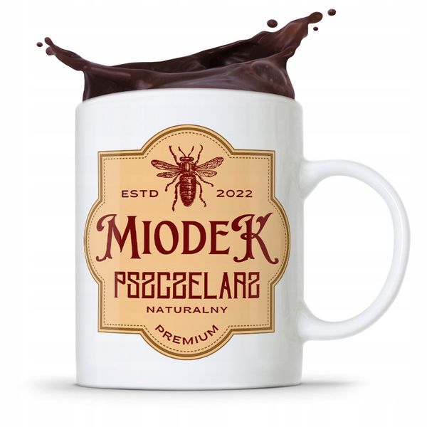 Kubek Prezent Dla Pszczelarza Miodek Naturalny Z Nadrukiem Ze Zdjęciem zdjęcie 1