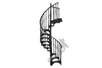 SCHODY KRĘCONE FI 1,22 M - WZÓR NR 1 - 2 TRALKI NA STOPNIU ŻELIWNE