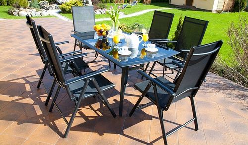 STÓŁ meble ogrodowe DUŻY 150x90 VERONA -CZARNY na Arena.pl