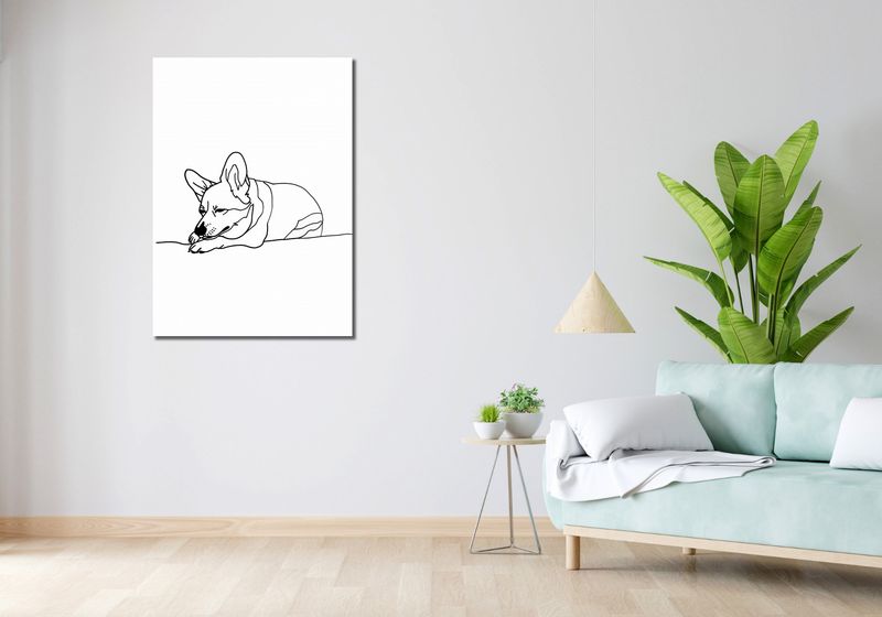 Obraz 70x100cm Śpiący Corgacz zdjęcie 2