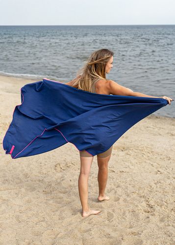 Ręcznik Szybkoschnący Z Mikrofibry 180X100 Granatowo-Różowy na Arena.pl