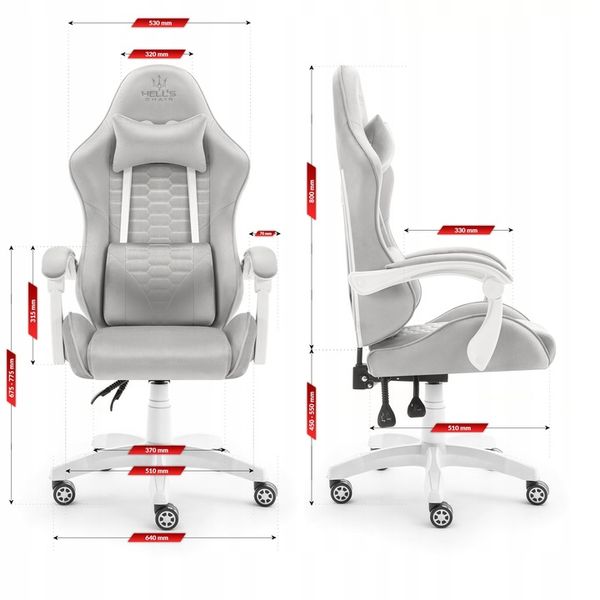 FOTEL GAMINGOWY DLA GRACZA BIUROWY HELL'S zdjęcie 10