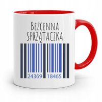 Dla Sprzątaczki Kubek Czerwony Na Prezent Urodziny Z Nadrukiem Ze Zdjęciem