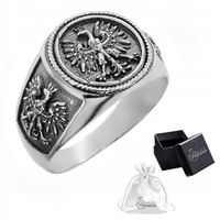 Sygnet Patriotyczny srebro pr. 925 Pierścień Polskie Orły Prezent | r. 20