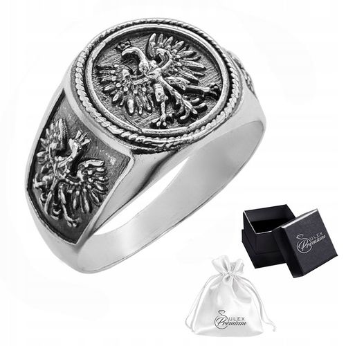 Sygnet Patriotyczny srebro pr. 925 Pierścień Polskie Orły Prezent | r. 20 na Arena.pl