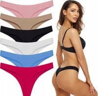 6x Majtki stringi damskie bawełniane wygodne elastyczne seksowne zestaw