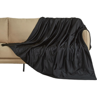 Koc 200x200 Narzuta na Łóżko Sofę Gruby Pluszowy Miękki Ciepły Czarny