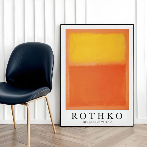 Plakat obraz Rothko orange and yellow 50x70 cm w czarnej ramie na Arena.pl