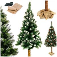 CHOINKA SZTUCZNA 180 CM NA PNIU DIAMENTOWA SOSNA OŚNIEŻONA STOJAK WOREK