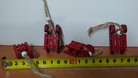 zawieszka 4szt sanki drewniane czerwone 5cm jk-2367-r