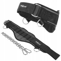 PAS OBCIĄŻENIOWY KULTURYSTYCZNY Z ŁAŃCUCHEM DIP BELT MOCNY DO PODCIĄGANIA