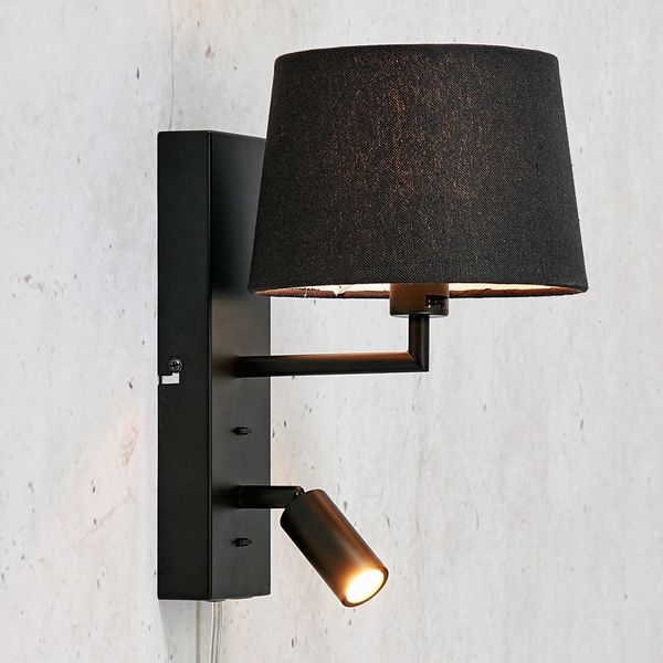 Kinkiet ścienny Como 108595 Markslojd abażur materiałowy spot czarny zdjęcie 2