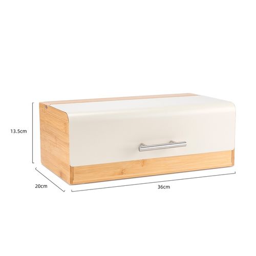 chlebak bambusowy pojemnik na pieczywo e-6075 kremowy na Arena.pl