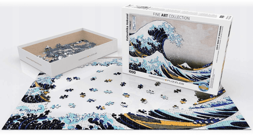 Puzzle 1000 elementów. Wielka fala Kanagawa, Hokusai Katsushika na Arena.pl