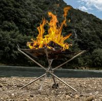 PALENISKO PRZENOŚNE STOJAK SKŁADANY NA OGNISKO 56x56x43 CM