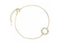 Pozłacana srebrna bransoleta gwiazd celebrytka kółko circle ring cyrkonie srebro 925 Z1352BG_W