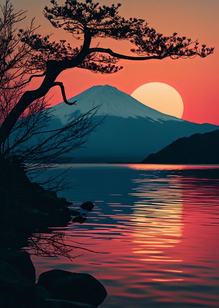 Plakat 64x90cm Góra Wieczorem zdjęcie 1