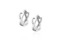 Eleganckie rodowane srebrne gładkie kolczyki kółka circle nieskończoność infinity srebro 925 Z1742E