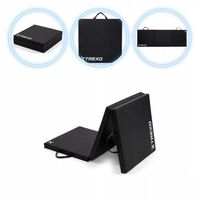 Materac gimnastyczny XTREXO czarny składany 180 x 60 x 5 cm do ćwiczeń