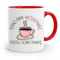 Kubek Czerwony Weterynarza Strzeli Sobię Kawkę Z Nadrukiem Ze Zdjęciem