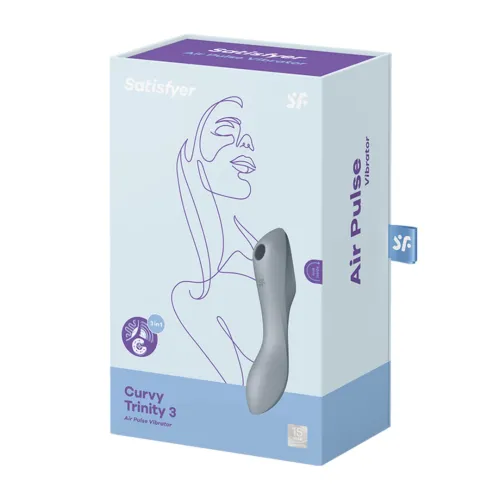 satisfyer curvy trinity 3 blue grey - system fali powietrznej i wibracji na Arena.pl