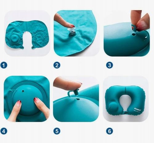 PODUSZKA PODRÓŻNA Dmuchana Samopompująca Welurowa ROGAL Do Spania Na Szyję na Arena.pl