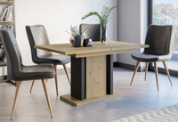 Masywny stół rozkładany do salonu 140 / 180 x 90 Dąb Artisan / Czarny WOTT