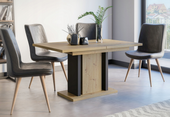 Masywny stół rozkładany do salonu 140 / 180 x 90 Dąb Artisan / Czarny WOTT