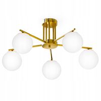 Lampa sufitowa Smartled żółta metalowa 5x E27 66x31 cm