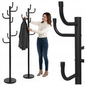Wieszak Na Ubrania Kurtki Stojący Metalowy Stojak Podłogowy Czarny