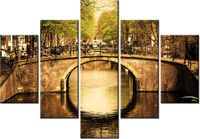 70 100CM OBRAZ 5 ELEM MOST AMSTERDAMIE DRUK PŁÓTNO