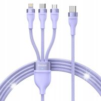 BASEUS SZYBKI KABEL USB 3W1 USB-C MICRO USB LIGHTNING PRZEWÓD QC 100W 1.5M