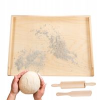 STOLNICA DREWNIANA DUŻA 70X50 CM JEDNOSTRONNA XXL + WAŁEK ŁOPATKA GRATIS