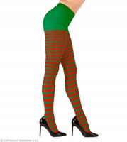 RAJSTOPY ELFA ELFKI W ZIELONO-CZERWONE PASKI XL