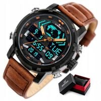 ZEGAREK MĘSKI NAVIFORCE NEPTUN +PUDEŁKO +GRAWER stoper datownik skórzany