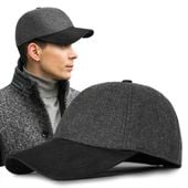 Czapka Zimowa z Daszkiem 50% Wełny Elegancka Jodełka Ocieplana Pako Jeans