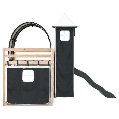 Łóżko na antresoli, ze zjeżdżalnią i zasłonkami, 80x200 cm na Arena.pl