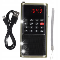 RADIO KIESZONKOWE PRZENOŚNE MAŁE NA BATERIE FM 76-108 MHZ L-338 ZŁOTY