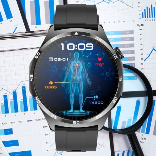 SMARTWATCH męski Rubicon F38 black/black silicon PROF na Arena.pl