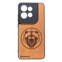 Drewniane Etui Bewood do Motorola Edge 50 Neo NIEDŹWIEDŹ MERBAU