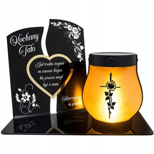 WIECZNY ZNICZ SOLARNY LED Statuetka dla TATY na Grób Wszystkich Świętych na Arena.pl