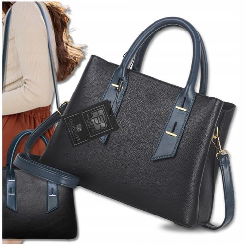 Torebka Skórzana Damska Czarna Na Ramię Torba Elegancka Pojemna Klasyczna na Arena.pl