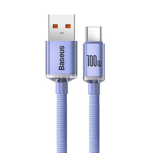 kabel usb do usb-c baseus crystal shine, 100w, 2m (fioletowy) na Arena.pl