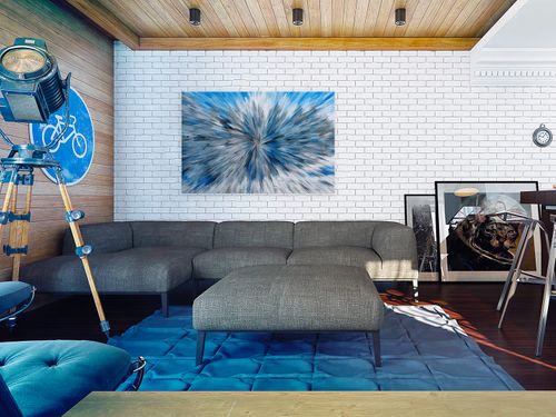 87701 Obraz na płótnie ABSTRAKCJA NIEBIESKI na Arena.pl