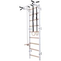 DRABINKA GIMNASTYCZNA DREWNIANO METALOWA Z METALOWYM DRĄŻKIEM I AKCESORIAMI DLA DZIECI BENCHK 721W A076