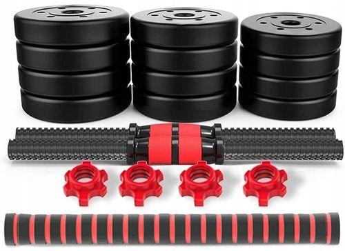 Hantle 20kg 2x10kg + SZTANGA GRYFY ZESTAW CIĘŻARKÓW DO ĆWICZEŃ REGULOWANE na Arena.pl