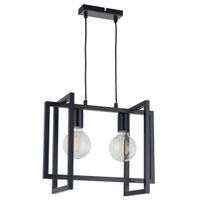 Prostokątna LAMPA wisząca EDEN 32232 Sigma metalowy zwis do sypialni czarny złoty