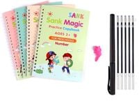 Książka do nauki pisania 4x książeczki + magiczny długopis 10 wkładów