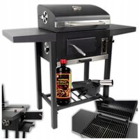 GRILL WĘGLOWY OGRODOWY GRIL POKRYWA POPIELNIK TERMOMETR DUŻY ZESTAW 3w1