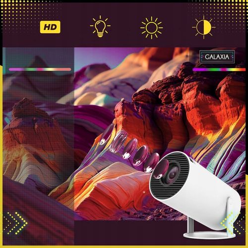 PROJEKTOR RZUTNIK MINI PRZENOŚNY ANDROID LED WIFI FULL HD SMART TV na Arena.pl